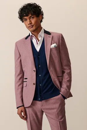 Next Mens Skinny Fit Check Suit Jacket