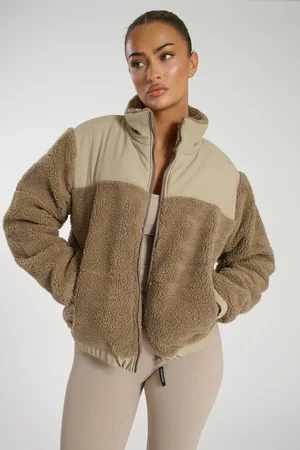 South Beach Womens Borg Zip Up Padded Jacket