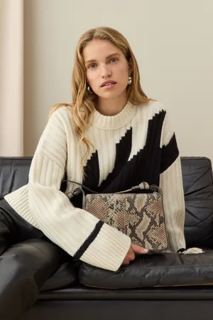 Whistles Womens Graphic Intarsia Wool Knit Jumper