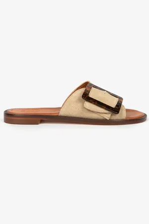 PENELOPE CHILVERS Natural Biarritz Buckle Sandals AU 6 (EU 37)