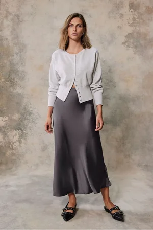 mint&berry Satin Maxi Slip Skirt M