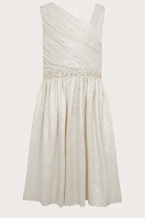 Monsoon Girls Abigail Metallic Drape Sequin Dress