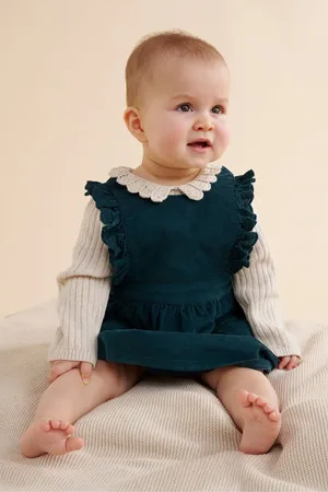 Purebaby Girls Corduroy Festive 100% Cotton Dress