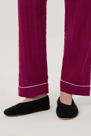 Jigsaw Black Halo Cashmere Slippers large