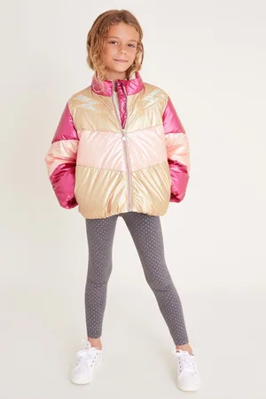 Monsoon Girls Colourblock Metallic Puffer Jacket