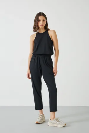 Hush Puppies Black Racer Back Jersey Jumpsuit AU 14