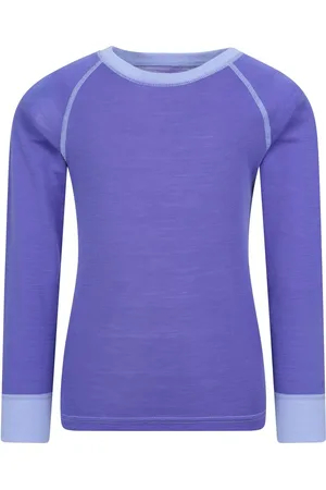 Mountain Warehouse Purple Merino II Kids Round Neck Thermal Top 11