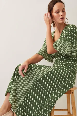 Monsoon Maren Geometric Print Midi Tea Dress AU 10