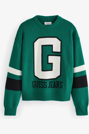 Guess Womens Varsity Logo Knit Jumper