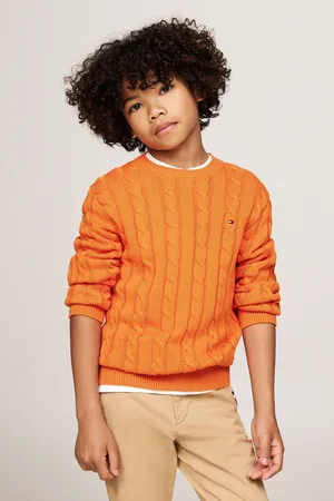 Tommy Hilfiger Boys Regular Fitessential Cable 100% Cotton Sweater