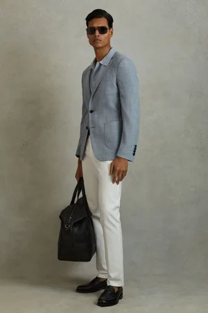 Reiss Mens Soft Aphrodite Single Breasted Blazer With Cotton