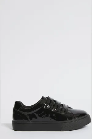 Lipsy London Girls Patent Velcro School Trainer
