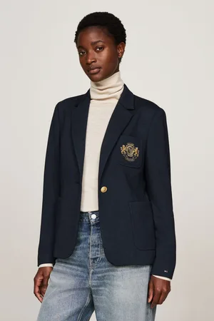 Tommy Hilfiger Womens Slim Fit Heritage Crest Single Breasted Blazer