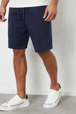 Threadbare Mens Navy Knee Length Fleece Sweat Shorts