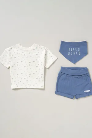 HOMEGROWN Boys 3 Piece T-Shirt Shorts And Reversible Bib Set