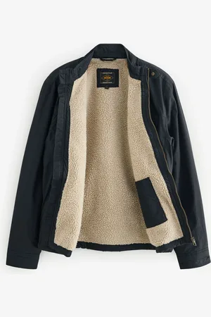 Next Mens Cotton Rich Borg Lined Shacket