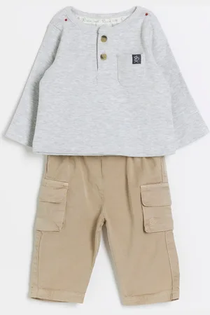River Island Boys /Brown Baby Boys Top and Shorts 100% Cotton Set