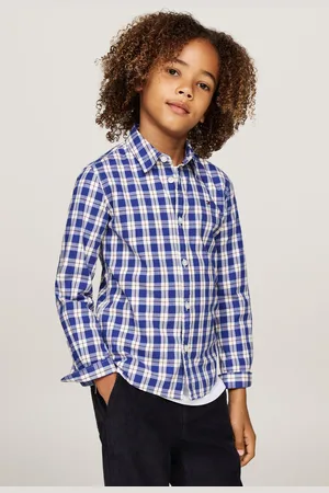 Tommy Hilfiger Boys Regular Fit Small Check Long Sleeved Shirt