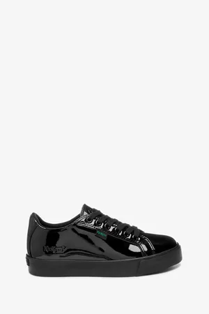 Kickers Girls Junior Tovni Lacer Patent Leather Shoes