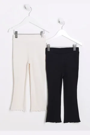 River Island Girls /Black Girls 100% Cotton Kickflare Trousers