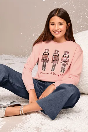 Lipsy London Girls Sequin Christmas Sweatshirt (5-16yrs)