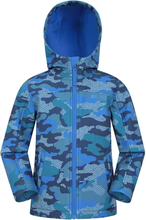 Mountain Warehouse Boys Exodus II Kids Printed Water Resistant Softshell Jacket
