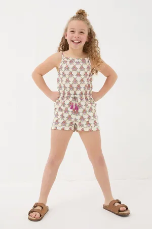 Fat Face Girls FatFace Kari Floral Print Playsuit