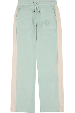 Juicy Couture Girls Green Girls Towelling Wide Leg Joggers