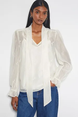 Monsoon Womens Mae Organza Pussybow Blouse