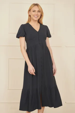 Yumi Viscose Button Through Midi Dress AU 16