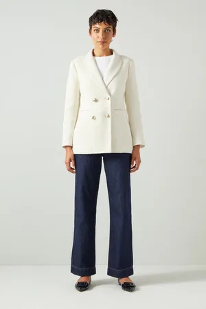 LK Bennett Cream Mariner Cream Tailored Jacket AU 10
