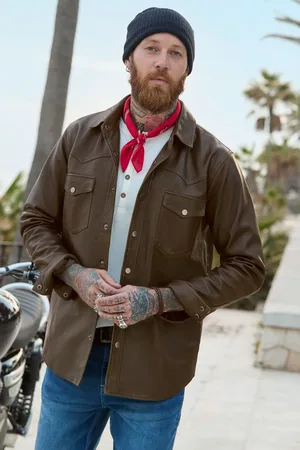 Joe Browns Vintage Western Leather Shirt M