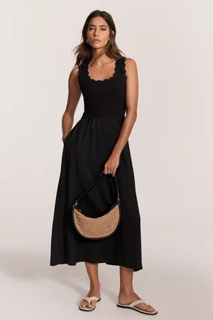 mint&berry Scallop Trim Midi Dress XL