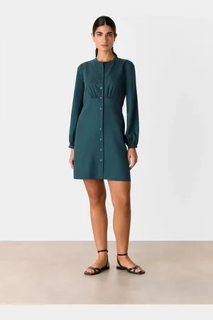 Whistles Button Front Flippy Mini Dress AU 14
