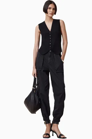 AllSaints AllSaints Black Freda Denim 100% Organic Cotton Trousers AU 8