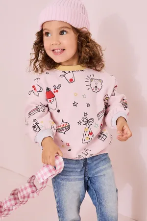 Next Girls Pale Christmas Sweatshirt (3mths-7yrs)