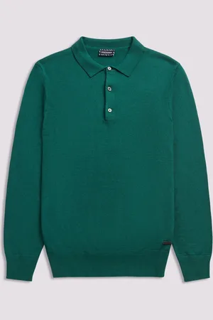 Duchamp Long Sleeve Knit Polo Shirt M