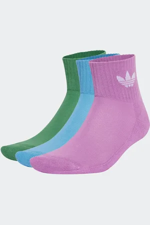 adidas Girls Mid Cut Ankle Socks 3 Pack