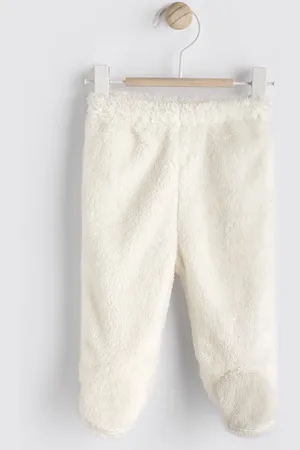 Next Girls Ecru Baby Cosy Fleece Footed Leggings (0-9mths)