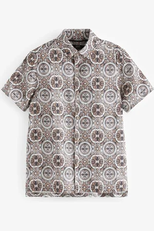 Next Boys Stone Tile Print Short Sleeve Printed Shirt (3-16yrs)