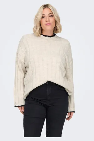 ONLY Womens Contrast Stitch Knitted Pullover Jumper