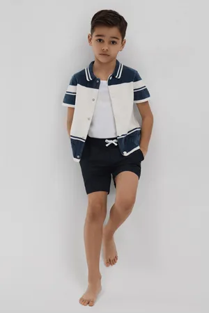Reiss Boys Navy Shore 9-13 yrs Plain Drawstring Waist Swim Shorts