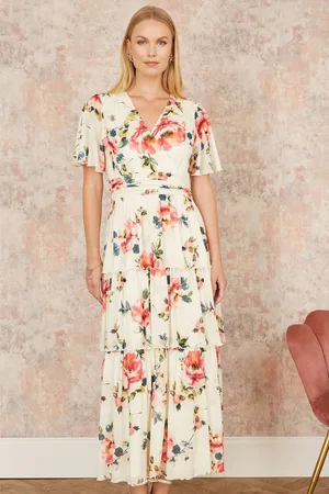 Yumi Floral Mesh Tiered Maxi Dress AU 16