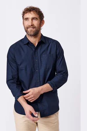 Aubin Blue Gladstone Poplin 100% Cotton Shirt XL