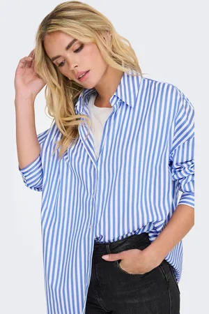 JDY Womens Long Sleeve Oversized Stripe Shirt