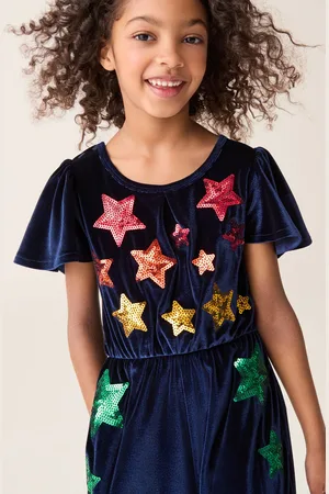 Little Bird Navy Velvet Sequin Party Star Jumpsuit 7