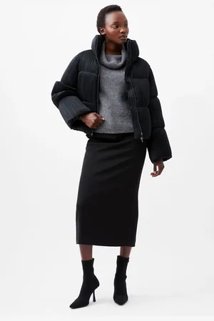 French Connection Womens Dinara Crinkle Puffer Jacket