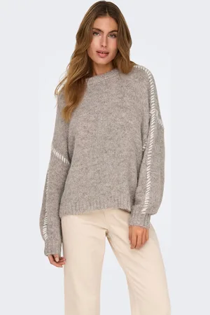 JDY Womens Blanket Stitch Knitted Long Sleeves Jumper