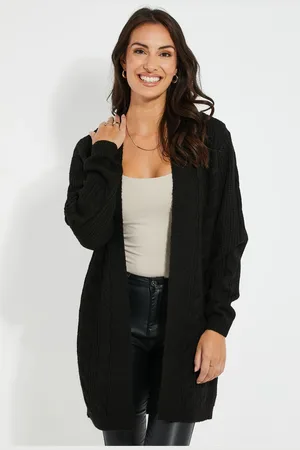 Threadbare Womens Curve Cable Knit Cardigan