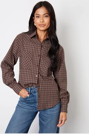 Threadbare Womens Boyfriend Long Sleeve Utility Shirt
